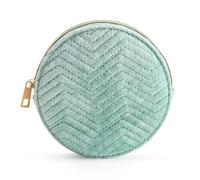 Miquelrius - Round Pocket Purse, Size 100 x 15 mm, Gold Metal Handle, Zipper Closure, Polyester Material with Velvet Effect, Happy Daisies Collection, Turquoise, Turquoise, 100 x 15 mm, Round