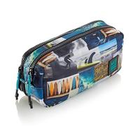 Miquelrius - School Pencil Case, Double Pencil Case, Made with Recycled Bottles, Zipper Closure, Organize Your School Supplies for Back to School, Surfin', Multicoloured, Pencil case Double