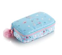 Miquelrius - School Pencil Case, Oval Pencil Case, Made with Recycled Bottles, Zipper Closure, Organize Your School Supplies for Back to School, Blue, Bunny