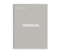 Miquelrius - Spiral notebook A4-80 sheets 90 g - dots - 1 coloured strip - laminated hard cover - colour grey