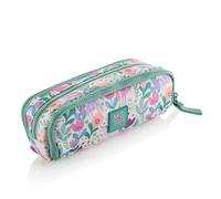 Miquelrius - Triple Organizer School Pencil Case, Recycled Pencil Case with 3 Compartments, Internal Pockets, Fabric Handles, Glitter, Back to School, 21 x 7 x 9 cm, Magic Unicorn