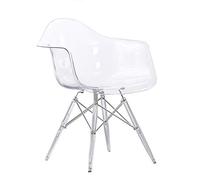 MIQXUAN Makeup Vanity Chair Acrylic Crystal Transparent Backrest Chair for Household Dining Table and Coffee Shop Plastic Makeup Dressing (2 Pack) (A 3)