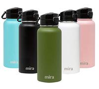 MIRA 32 oz Insulated Water Bottle - Stainless Steel Thermo with One-Touch Quick-Open Spout - Double Wall Hot & Cold (24Hr Cold/12Hr Hot) - Olive Green