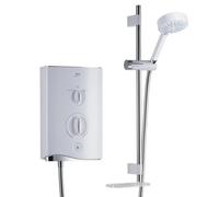 Mira 9.8Kw Sport Mtf Multi-Fit Electric Shower White Chrome + Riser Rail +4 Head