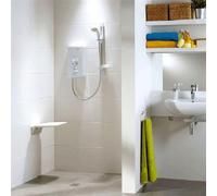 Mira Advance Electric Shower Thermostatic Assistive White Chrome 9Kw Power