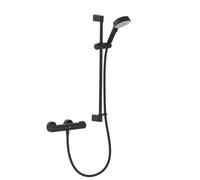 Mira Atom Matt Black Rear Fed Thermostatic Mixer Shower & 1.25M Hose Length