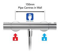 Mira Eco Thermostatic Bar Mixer Shower Valve Only Cool Touch 150mm Pipe Centres