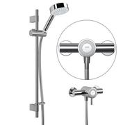 Mira Element Ev Thermostatic Mixer Shower Chrome Exposed With Adjustable Head