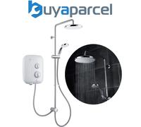Mira Elite Se Pumped Electric 9.8Kw White & Chrome Shower Model Dual Head Drench