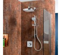 Mira Evoco Dual Thermostatic Mixer Shower Adjustable Fixed Heads Chrome Modern