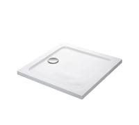 Mira Flight Low Square Shower Tray; Flat Top; 900X900Mm; White, White
