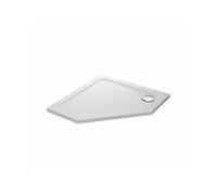 Mira Flight Safe Anti Slip Pentagonal Shower Tray, Waste - 1200mm X 900mm - Left Handed - White Please Select Size: 1200x900mm, Handing: Left Handed
