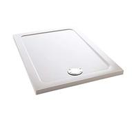 Mira Flight Safe Rectangular Anti-Slip Shower Tray with Waste, 1100 mm Length x 800 mm Width, White
