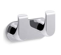Mira Kohler Avid Wall Mounted Double Robe Dressing Gown Towel Hook Polished Chrome