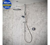 Mira Platinum Concealed Valve Ceiling Fed Smart Dual H/p Combi Mixer 4-Spray Pattern Shower & Wall-Fixed Head