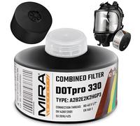 MIRA Safety DotPro 330 industrial grade gas mask filter | A2 B2 E2 K2 HG P3 filter rating | long shelf life, NATO filter 40 mm, suitable for CBRN gas masks