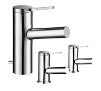 Mira Shower Evolve Bath Pillar Taps 2.1816.003 + Monobloc Basin Tap 2.1816.001