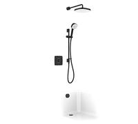 Mira Showers Evoco Mixer Shower Triple Outlet Thermostatic Mixer Shower with Bathfill Featuring HydroGlo Technology Black 1.1967.010