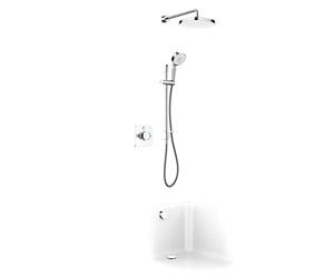 Mira Showers Evoco Mixer Shower Triple Outlet Thermostatic Mixer Shower with Bathfill Featuring HydroGlo Technology Chrome 1.1967.009