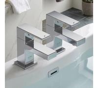 Mira Showers Evoco Square Basin Pillar Taps Chrome - 1 Pair 2.1977.018