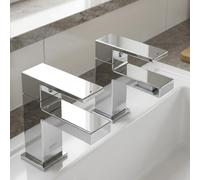 Mira Showers Evoco Square Bath Pillar Taps Chrome - 1 Pair 2.1977.019