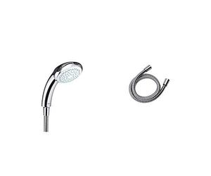 Mira Showers Logic 4 Spray Showerhead & Response 1.1605.167 Plastic Shower Hose 1.25 m, Chrome Finish