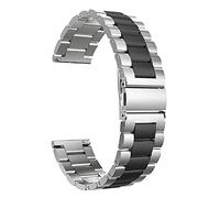 Mira Solid Tapered Strap with Curved End Stainless Steel Safety Buckle 20mm 22mm Corola General Black, Silver