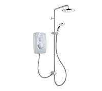Mira Sprint Dual Matt White Chrome Effect Electric Shower, 9.5Kw