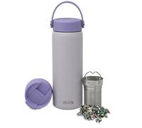 MIRA Thermal Tea Infuser 18 oz Stainless Steel Travel Bottle with Removable Strainer for Loose Leaf Tea, Hot and Cold Insulated, Heather