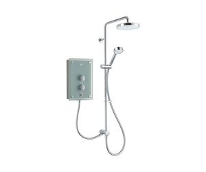 Mira Thermostatic Dual Outlet Electric Shower Azora Dual 9.8kW Frosted Green