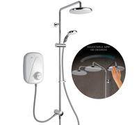 Mira Vigour Single Manual Thermostatic Dual Headed Shower Electric White Chrome