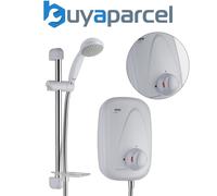 Mira Vigour Thermostatic Power Shower White Chrome + Riser 1.1532.353 RP Mira GO
