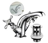 Mira Virtue Victorian Traditional Monobloc Basin Tap Chrome Crosshead + Waste