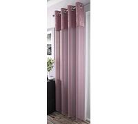 Mirabel Madeira plain muslin look crinkled top Blush Pink voile panel 53 x 72 drop inches 135cm x 183cm approx plain eyelet ring top elegance curtain door panel retro top