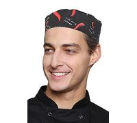 Mirabella Health & Beauty Unisex Cloves Chef's Skull Hat Cap Black with Red Peppers