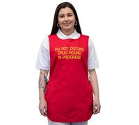 Mirabella Health & Beauty Unisex Cura Tabard Apron Embroidered Do Not Disturb Drug Round in Progress Red S