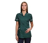 Mirabella Health & Beauty Women's Nightingale Healthcare Tunic Uniform Bottle Green-White 6 UK
