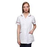 Mirabella Health & Beauty Women's Nightingale Healthcare Tunic Uniform White-Maroon 6 UK