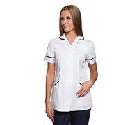 Mirabella Health & Beauty Women's Nightingale Healthcare Tunic Uniform White-Navy 6 UK