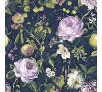 Mirabelle Floral Garden Cottage Plants Navy Green Paste The Wall Wallpaper