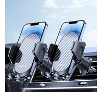 Miracase 2026 Car Phone Holder, Stable Double Steel-Hook Air Vent Car Phone Mount Cradle 360°Rotation, One Button Release Mobile Phone Holder for iPhone, Galaxy, All 4.0''-7'' Smartphones