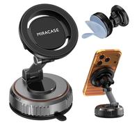 Miracase Car Phone Holder for Magsafe [Oversized Suction Base & 3600gf Magnetic] 360° Adjustable Car Phone Mount, Phone Holders for Your Car for iPhone 17-12 Pro Max Plus Air, Black