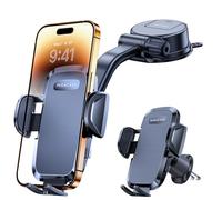 Miracase Car Phone Holder,【Super Suction Cup & Ultra Stable Double Steel-Hook】,360° Rotation Multi-Scene Mobile Phone Mount Cradle for Dashboard Windscreen Vent Van Stand for All 4.5"-7" Mobile Phone