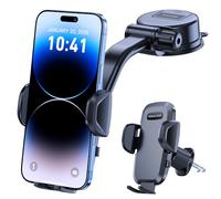 Miracase Car Phone Holder,【Super Suction Cup & Ultra Stable Double Steel-Hook】,360° Rotation Multi-Scene Mobile Phone Mount Cradle for Dashboard Windscreen Vent Van Stand for All 4.5"-7" Mobile Phone