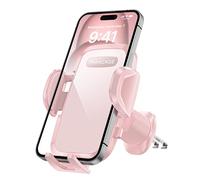 Miracase Car Phone Holder, Ultra Stable Double Steel-Hook Air Vent Car Phone Mount Cradle 360°Rotation for iPhone/Samsung/Oneplus/Huawei and All 4.5"-7" Mobile Phone, Pink