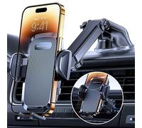 Miracase Car Phone Holder【Super Suction Cup & Ultra Stable Double Steel-Hook】 Universal Mobile Phone Holder for Car, 360° Rotation Car Phone Mount for all 4.5"-7" Smartphone