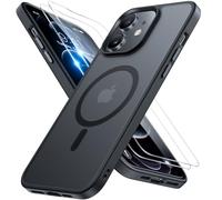 Miracase for iPhone 12/12 Pro Case with MagSafe [with 9H+Screen Protector] Military-Grade Protection Shockproof Scratch-Resistant with Velvet Touch for iPhone 12/12 Pro Cover 6.1", Matte Black