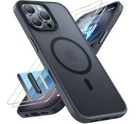 Miracase Magnetic for iPhone 16 Pro Case for Magsafe [with 2 Protective Glass & Camera Control] Military Protection Shockproof Scratch-Resistant Velvet Touch Thin Mobile Phone Case for iPhone 16 Pro