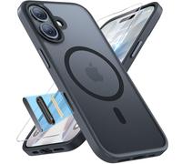 Miracase for iPhone 17 Case with MagSafe [with 9H+Screen Protector & Strong Magnet] Camera control Military-Grade Protection with Velvet Touch for iPhone 17 Cover 6.3", Matte Graphite Black