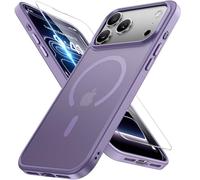 Miracase for iPhone 17 Pro Case with MagSafe [with 9H+Screen Protector] Military-Grade Protection Shockproof Scratch-Resistant with Durable Velvet Touch for iPhone 17 Pro Cover 6.3", Matte-Lavender